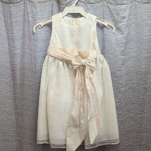 Elegant Cream Kids Dress with Bow